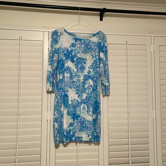 Lilly Pulitzer UPF 50+ Sophie Shift Dress Toile Me About It , Large - Picture 3 of 6